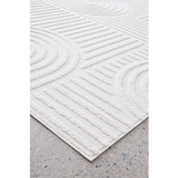 Margo White Arched Lines Textured Rug