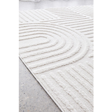 Margo White Arched Lines Textured Rug