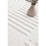 Margo White Arched Lines Textured Rug