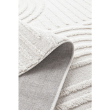Margo White Arched Lines Textured Rug
