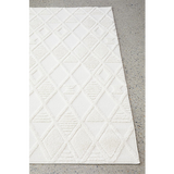 Margo White Diamond Geometric Textured Rug