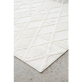 Margo White Diamond Geometric Textured Rug