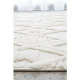 Margo White Diamond Geometric Textured Rug