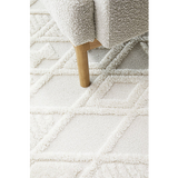 Margo White Diamond Geometric Textured Rug