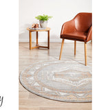 Madison Grey Terracotta Aztec Medallion Round Rug