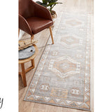 Madison Grey Terracotta Aztec Medallion Rug