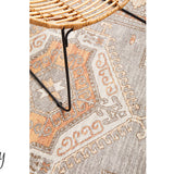 Madison Grey Terracotta Aztec Medallion Hallway Runner Rug
