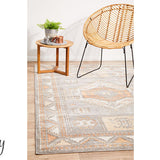 Madison Grey Terracotta Aztec Medallion Hallway Runner Rug