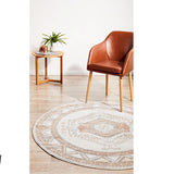 Madison Light Grey Terracotta Aztec Medallion Rug