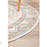 Madison Light Grey Terracotta Aztec Medallion Rug