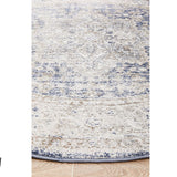 Madison Ocean Navy Faded Vintage Medallion Round Rug