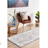 Madison Ocean Navy Faded Vintage Medallion Hallway Runner Rug