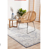 Madison Ocean Navy Faded Vintage Medallion Round Rug