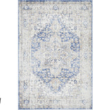 Madison Ocean Navy Faded Vintage Medallion Round Rug