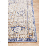 Madison Ocean Navy Faded Vintage Medallion Hallway Runner Rug