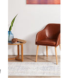 Madison Navy Orange Faded Vintage Medallion Hallway Runner Rug