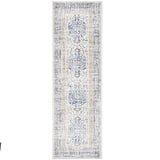 Madison Navy Orange Faded Vintage Medallion Rug