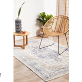 Madison Navy Orange Faded Vintage Medallion Rug