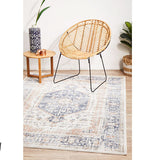 Madison Navy Orange Faded Vintage Medallion Rug