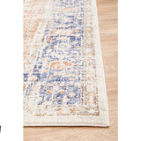 Madison Navy Orange Faded Vintage Medallion Hallway Runner Rug