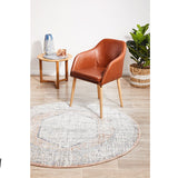 Madison Peach Ivory Faded Vintage Medallion Round Rug