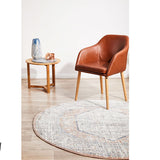 Madison Peach Ivory Faded Vintage Medallion Round Rug