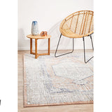 Madison Peach Ivory Faded Vintage Medallion Rug