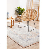 Madison Peach Ivory Faded Vintage Medallion Rug