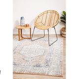 Madison Peach Ivory Faded Vintage Medallion Rug