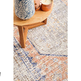 Madison Peach Ivory Faded Vintage Medallion Round Rug