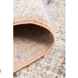 Madison Peach Ivory Faded Vintage Medallion Round Rug