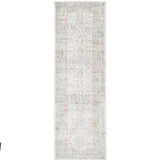 Madison Silver Faded Vintage Medallion Hallway Runner Rug