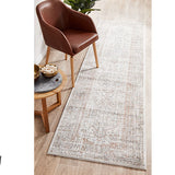 Madison Silver Faded Vintage Medallion Hallway Runner Rug