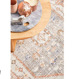 Madison Silver Faded Vintage Medallion Hallway Runner Rug