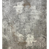 Medina Grey Beige Distressed Medallion Transitional Rug