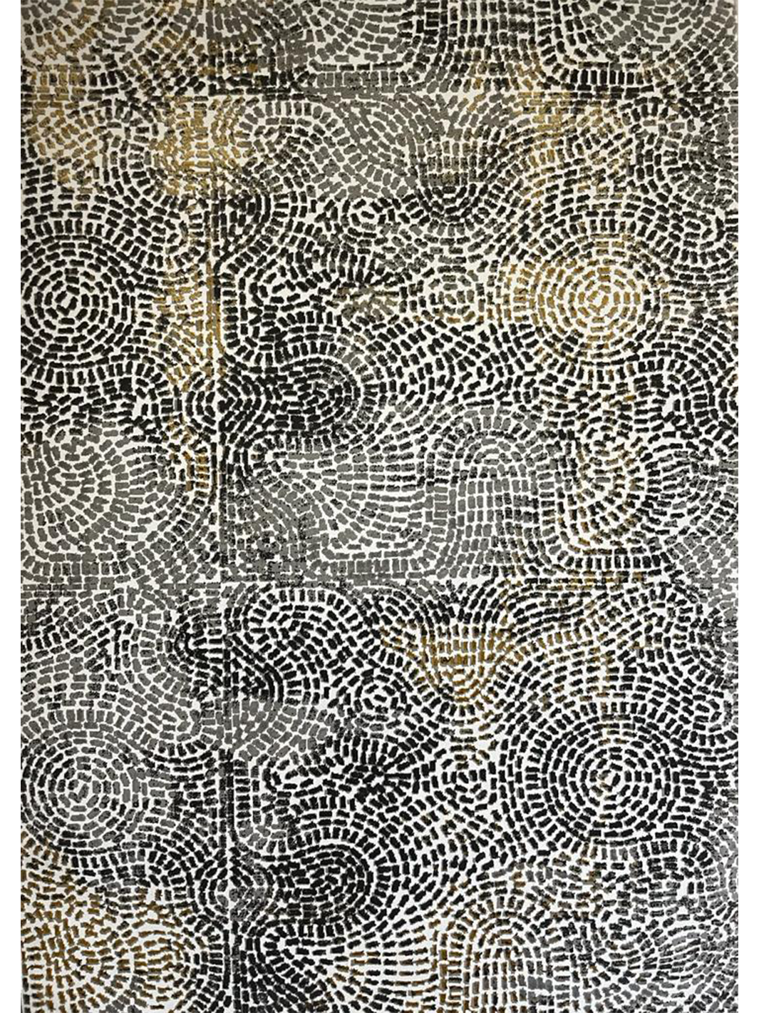 Medina Grey Curved Lines Modern Rug