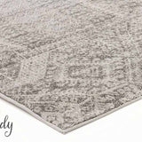 Mystique Silver White Vintage Patterned Hallway Runner