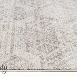 Mystique Silver White Vintage Patterned Hallway Runner