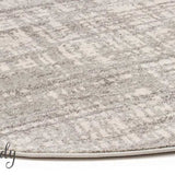 Mystique Silver White Crosshatch Round Rug