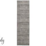 Mystique Silver White Crosshatch Hallway Runner