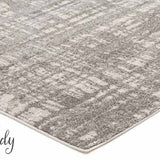 Mystique Silver White Crosshatch Hallway Runner