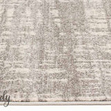 Mystique Silver White Crosshatch Hallway Runner