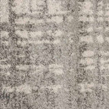 Mystique Silver White Crosshatch Hallway Runner