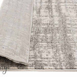 Mystique Silver White Crosshatch Hallway Runner