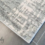 Mystique Silver White Crosshatch Rug