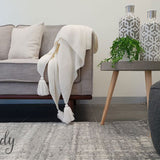 Mystique Silver White Crosshatch Rug