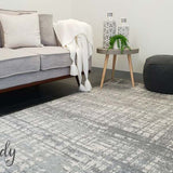 Mystique Silver White Crosshatch Rug