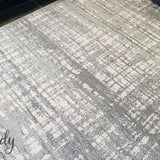 Mystique Silver White Crosshatch Rug