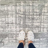 Mystique Silver White Crosshatch Rug