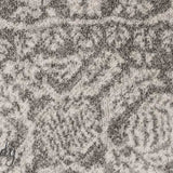 Mystique Silver White Suzani Prints Transitional Round Rug